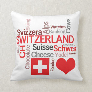 Favourite Swiss Things - I Love Switzerland Cushion