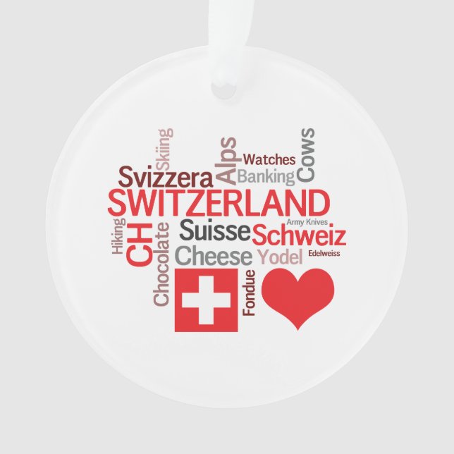 Favourite Swiss Things - I Love Switzerland Ornament (Front)