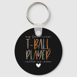 Favourite T-ball Player Call Me Mum Baseball Mothe Key Ring