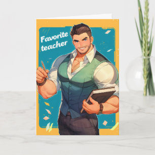 Favourite Teacher Anime Ikemen Holiday Card
