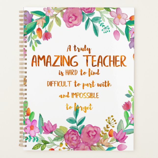 Favourite Teacher Appreciation Gift for teacher Planner (Front)
