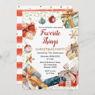 Favourite Things Christmas Exchange Gift Party  Invitation