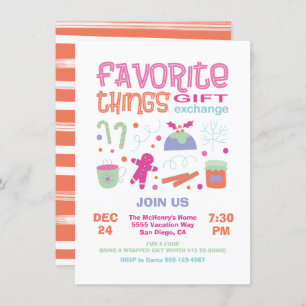 Favourite Things Christmas Gift Exchange Party Invitation