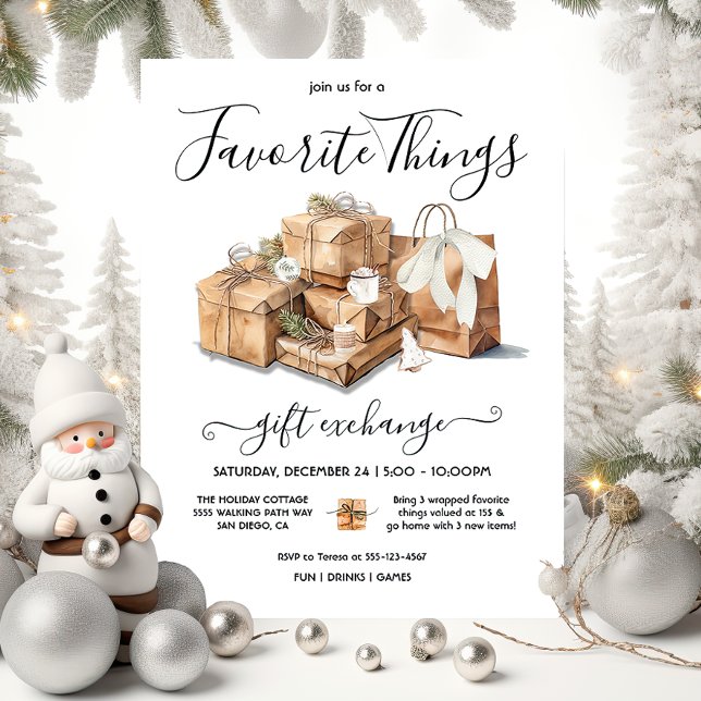 Favourite Things Christmas holiday gift exchange Invitation (Creator Uploaded)