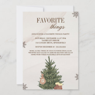 Favourite Things & Exchange Gift Christmas Party Invitation