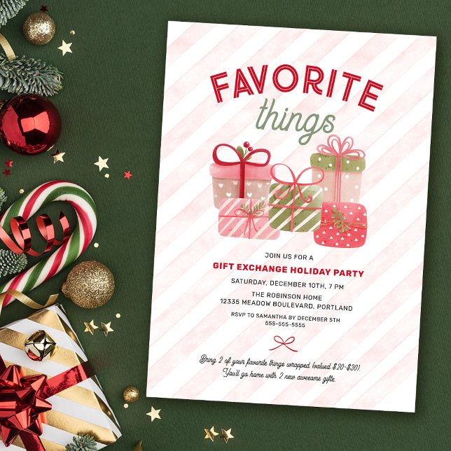 Favourite Things Friends Holiday Gift Exchange Invitation (Creator Uploaded)