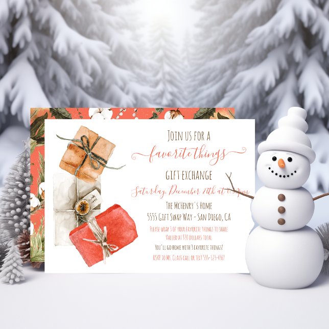 Favourite Things Gift Exchange brown paper package Invitation (Creator Uploaded)