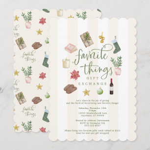 Favourite Things Gift Exchange Christmas Party Invitation