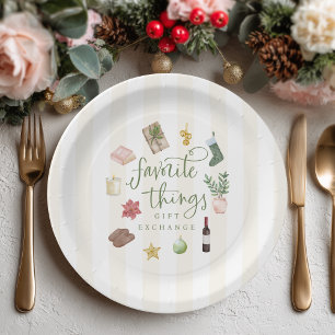 Favourite Things Gift Exchange Christmas Party Paper Plate