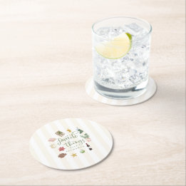 Favourite Things Gift Exchange Christmas Party Round Paper Coaster