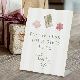 Favourite Things Gift Exchange Place Gifts Here Pedestal Sign
