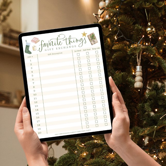 Favourite Things Gift Exchange Tracker Download Poster (Creator Uploaded)