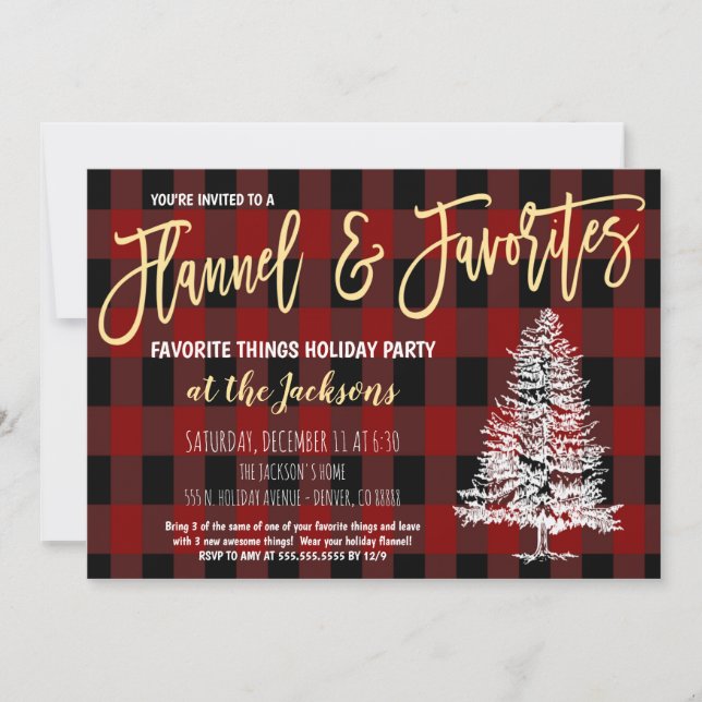 Favourite Things Holiday Party Invitation (Front)