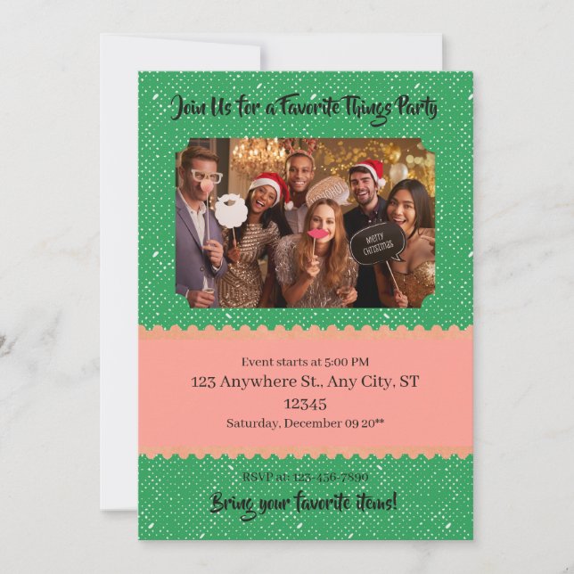 Favourite Things Party custom Invitation (Front)