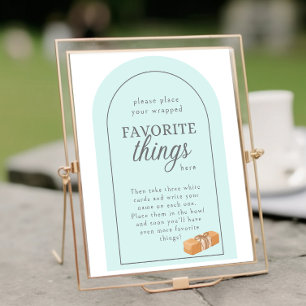 Favourite Things Party Instructions Sign