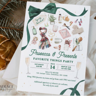Favourite Things Party Invite Prosecco and Present