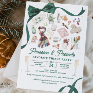 Favourite Things Party Invite Prosecco and Present