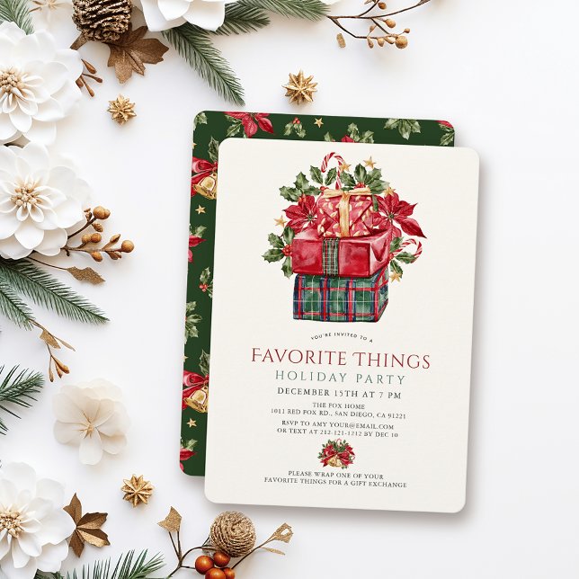 Favourite Things Presents Christmas Holiday Party Invitation (Creator Uploaded)