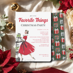 Favourite Things Vintage Christmas Party Invitation