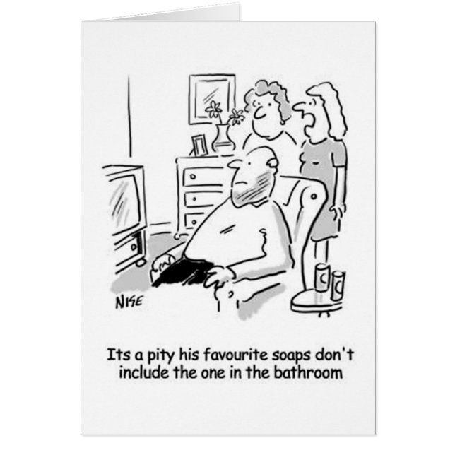 Favourite TV Soaps Funny Cartoon Greetings Card (Front)