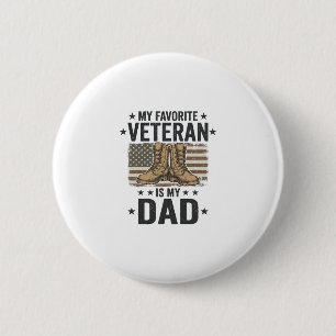 Favourite Veteran Dad Patriotic Combat Boots Shirt 6 Cm Round Badge
