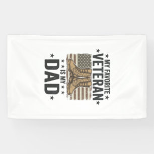 Favourite Veteran Dad Patriotic Combat Boots Shirt Banner
