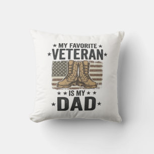 Favourite Veteran Dad Patriotic Combat Boots Shirt Cushion
