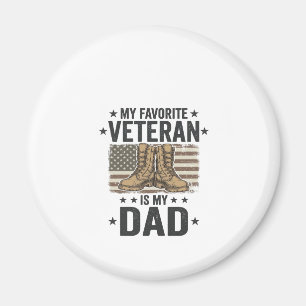 Favourite Veteran Dad Patriotic Combat Boots Shirt Magnet