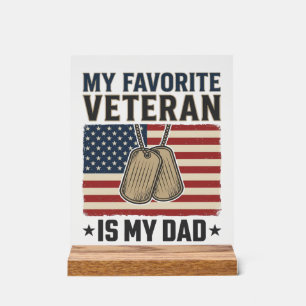 Favourite Veteran Dad Patriotic Dog Tags Design_1 Acrylic Sign