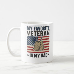 Favourite Veteran Dad Patriotic Dog Tags Design_1 Coffee Mug