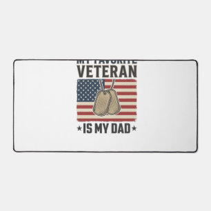 Favourite Veteran Dad Patriotic Dog Tags Design_1 Desk Mat