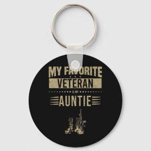 Favourite Veteran Is Auntie Aamerican Flag Veteran Key Ring