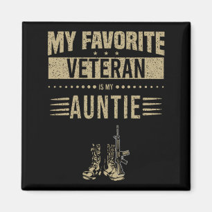 Favourite Veteran Is Auntie Aamerican Flag Veteran Magnet