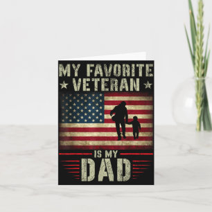 Favourite Veteran Is Daddy Aamerican Flag Veterans Card