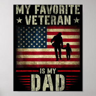 Favourite Veteran Is Daddy Aamerican Flag Veterans Poster