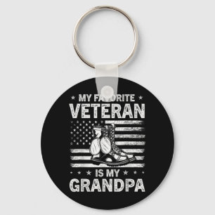Favourite Veteran Is Grandpa Veterans Day Usa Flag Key Ring