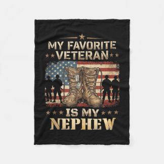 Favourite veteran is nephew father's day veteran fleece blanket