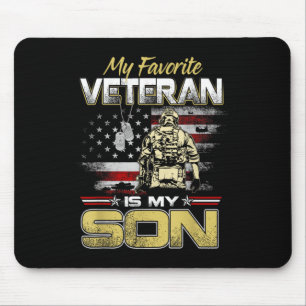 Favourite veteran is son veterans day patriotic me mouse pad