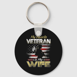 Favourite Veteran is Wife Mothers Veterans Day Key Ring