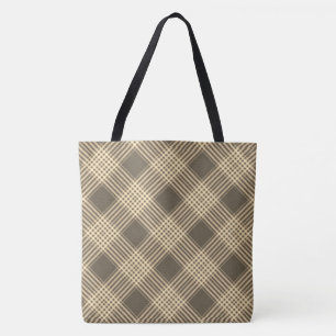 "Favourite Vintage Homespun Plaid Neutral Tan" tot Tote Bag