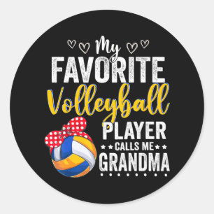 Favourite Volleyball Player Calls Me Grandma Classic Round Sticker
