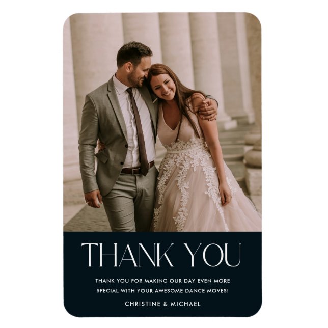Favourite Wedding Photo Thank You | Navy Blue Magnet (Vertical)