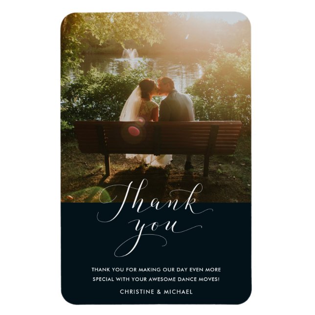 Favourite Wedding Photo Thank You | Navy Blue Magnet (Vertical)