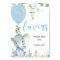 Favours baby shower sign blue elephant greenery