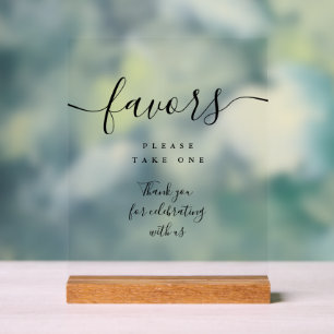 Favours Black Elegant Modern Script Acrylic Sign