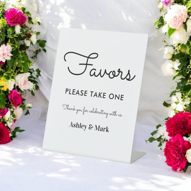 Favours Black White Wedding Sign Classic Poster (Creator Uploaded)