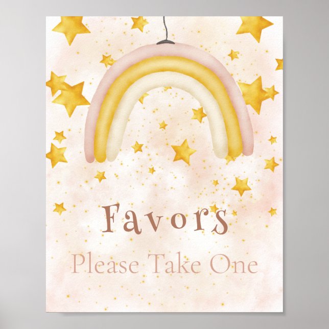 Favours Boho rainbow gold stars magic dust Poster (Front)