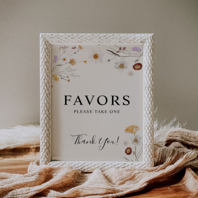 Favours Boho Wildflower Wedding Sign  (Creator Uploaded)