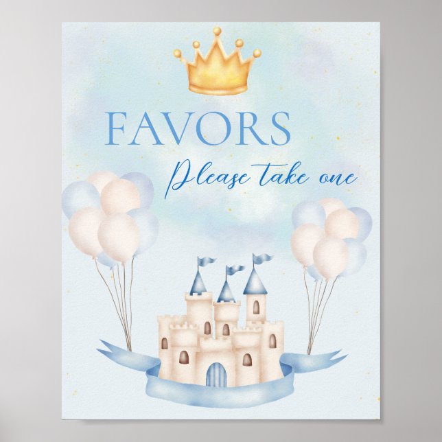 Favours FairyTale Prince Castle Crown Balloon Part Poster (Front)