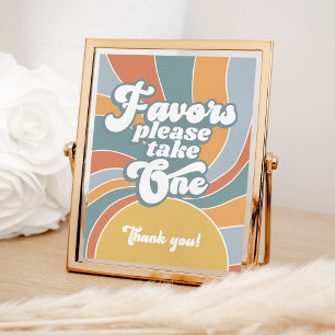 Favours Groovy Retro Sunshine Baby Shower Sign
